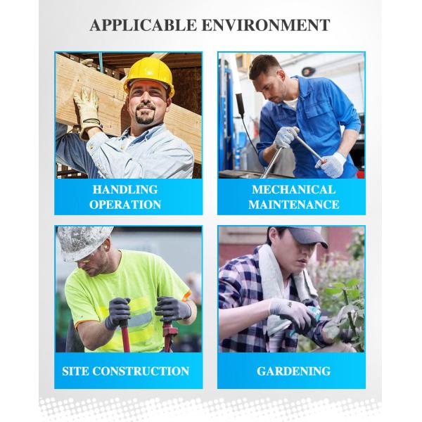 Flexible and Protective Heavy Duty Nylon Rubber Coated Work Gloves for Hand Protection