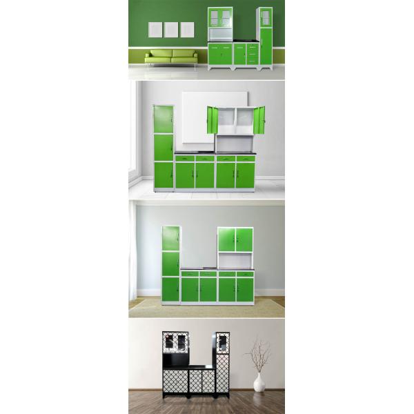 Flat Pack RAL Color H1920mm Steel Kitchen Cabinet