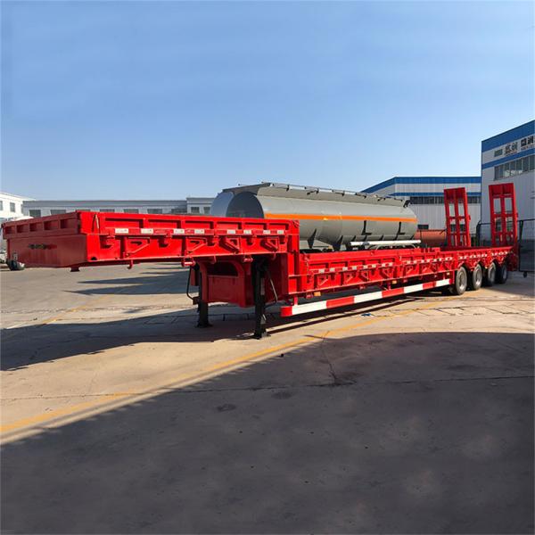 4 Axles 80T Heavy Duty Lowbed Trailer With Wideners With Mechanical Suspension and Springs