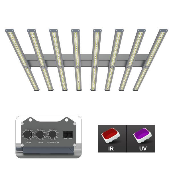 800W 1000W UV IR Greenhouse LED Grow Lights 3 Channel Spectrum Adjustable