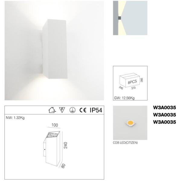 CE Europe Surface Mounted Outdoor LED Wall Lights 3 Years Warranty