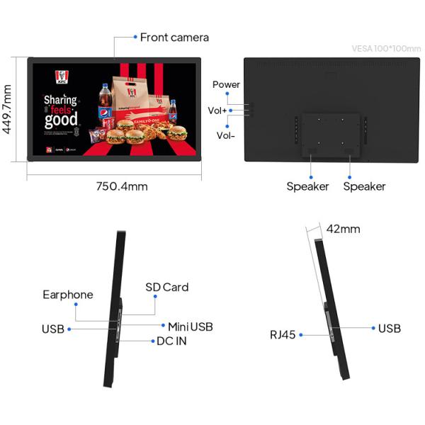 Держатель стены монитора цифров LCD андроида 6,0 дела для рекламы