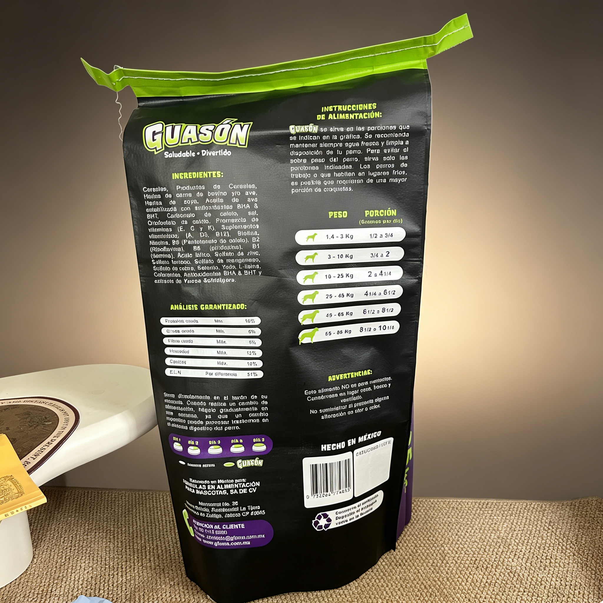 Custom Printed PP Woven Dog Food Bag With Easy Tear Strip | 25KG Heavy Duty Stand Up Sack For Adult Dry Dog Feed Bulk Packaging