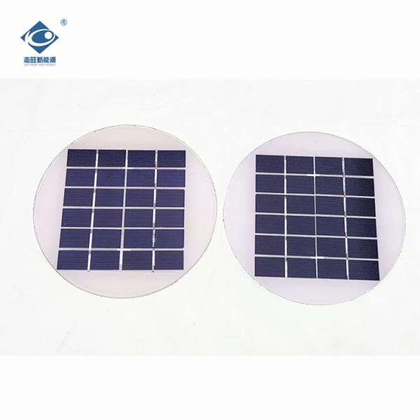 2.6W Round Transparent Glass Laminated Solar Panel ZW-Dia180-6V Camping Portable Solar Panel Charger 6V