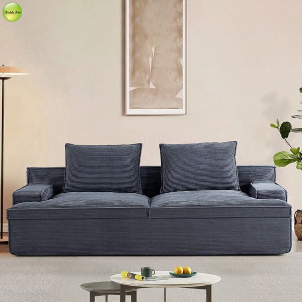 OEM Oversized Fabric Black Microfiber Couch Vacuum Packed 3 Seater