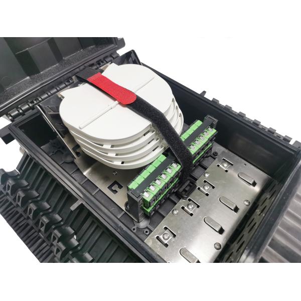 IP68 16Ports Fiber Cable Joint Box , Black PP Fiber Optic Enclosures Outdoor
