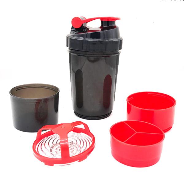 Free BPA 600ml Plastic Protein Shaker Bottle Fitness Workout Tools