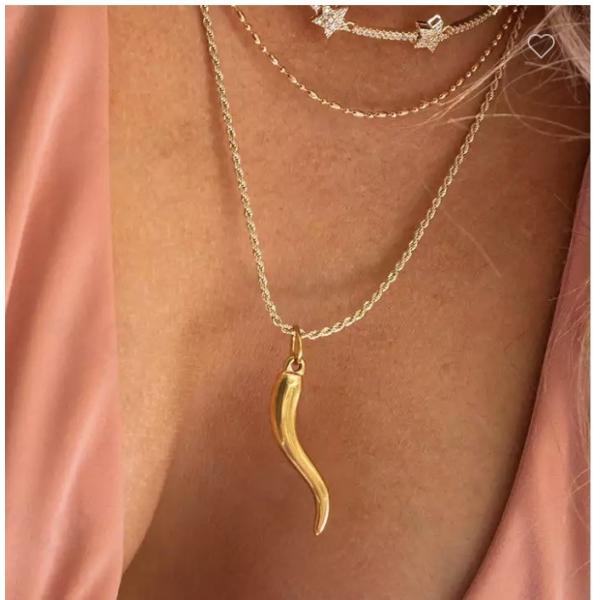 60CM Stainless Steel Designer Jewelry Long Pendant Gold Stacking Necklace