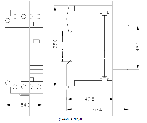 NBSe NCT 8 AC Electrical Magnetic Contactor Din Rail Normally Open For Household