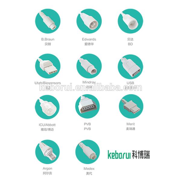 TPU 350mm IBP Transducer Cable ISO13485 Agron Disposable Pressure Cable