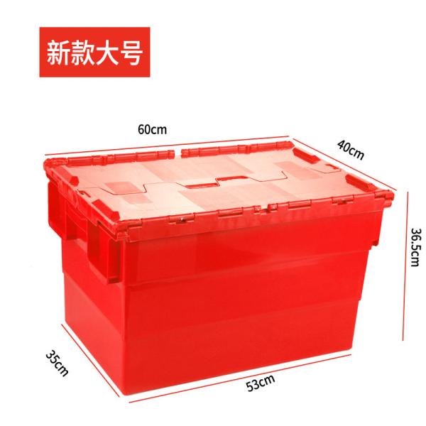 Heavy Duty Plastic Moving Boxes Attached Lid Containers Industrial Folding Tote Box For Warehouse Nestable Moving Crates Stackable Storage Attached Lid Tote Plastic Storage Bins With Lids