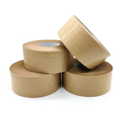 Fiberglass Reinforced Flatback Kraft Paper Tape Self Adhesive Paper Parcel Tape