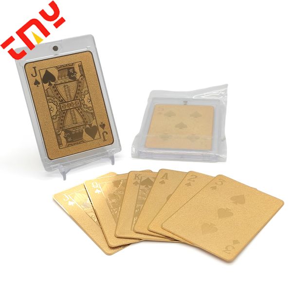 Metal Gold Foil Poker Dubai 24k Gold Plated Playing Card Personalized Logo And Design