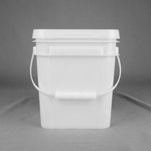 5L White Rectangular Plastic Bucket with Heat Transfer Printing
