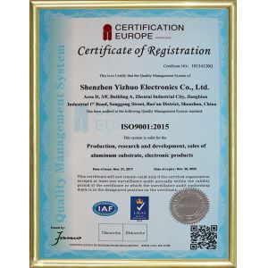 Shenzhen Yizhuo Electronics Co., Ltd Certificaciones