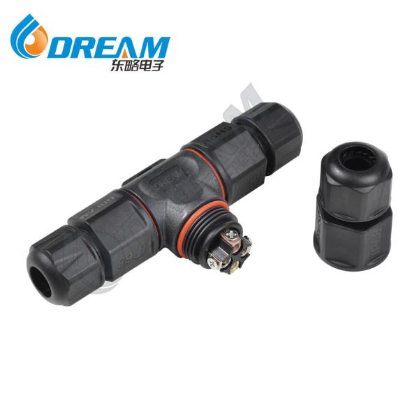 Outdoor Wire Connectors IP68 T-Shaped Electrical Connector 2/3/4 Pin LED Lamps Nylon Adapter