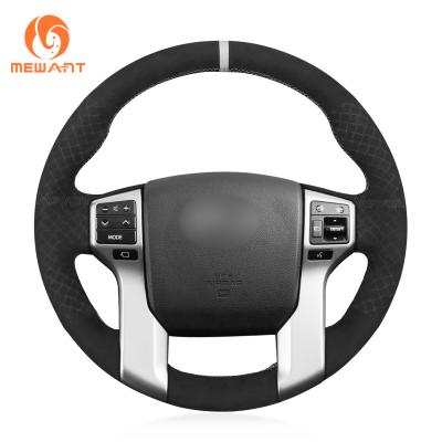 Custom Hand Stitching Embossed Athsuede Steering Wheel Cover for Toyota 4Runner Land Cruiser Prado Tacoma Sequoia 2010-2017