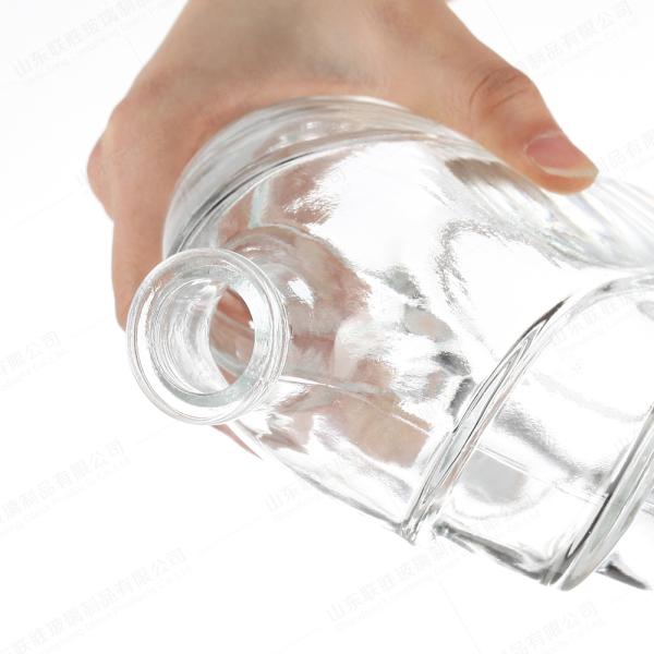 750 ml garrafa de vinho de vidro transparente transparente para logotipo de personalização de uísque / vodka / licor
