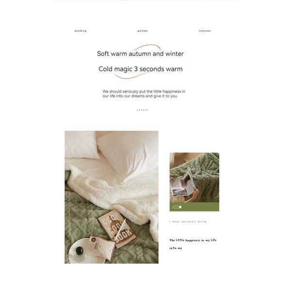 Wedding Knitted Double Sided Lamb Cashmere Plaid Blanket for Winter Warmth
