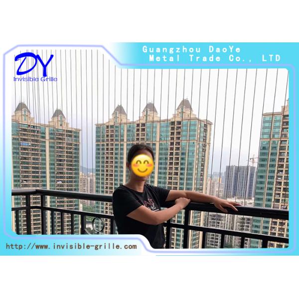 Modern Easy Cleaning Balcony Invisible Grille Nylon Coated Cable