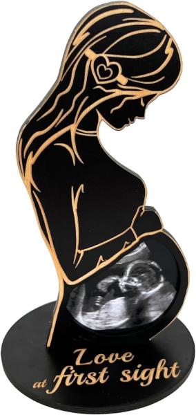 Baby Ultrasound Wood Photo Frame - Expecting Mom Gift for Pregnant Friend | Pregnant Wife Gifts From Husband