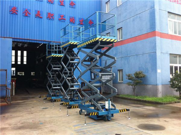 o móbil 300kg Scissor o azul elevado poder da plataforma de trabalho do retângulo do elevador