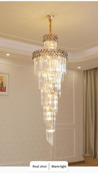 Hall Living Room Chandelier Smoky Gray Crystal Lamps art deco style gold chandelier(WH-NC-42)