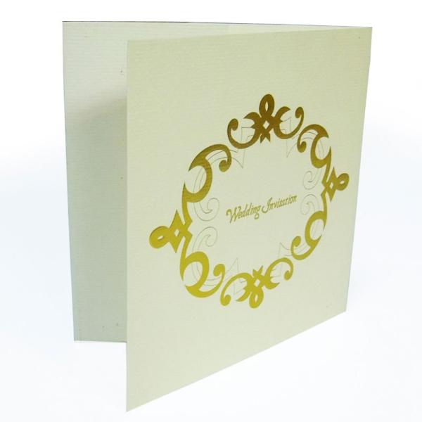Impression de carte stratifiée par invitation polychrome de mariage de mode avec l'estampillage chaud d'or