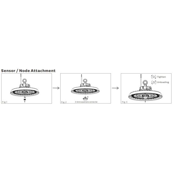 HB3 DIP Switchable Power and 3CCT UFO LED High Bay Light 100W 192LPW with Ready for Sensor (PIR/Motion Sensor)