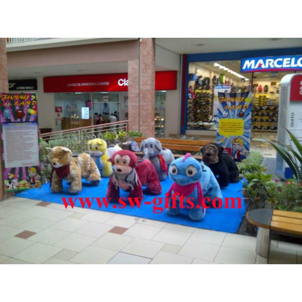 Indoor Amusement Fun Park Animal Motorized Plush Kids Toy Zippy Rides