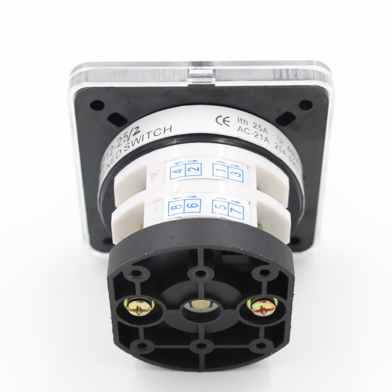 LW31 Series 25A 1-Pole 3-Position Rotary Cam Switch 25 Amp Changeover Switch with Copper Brass Metal & Plastic Materials