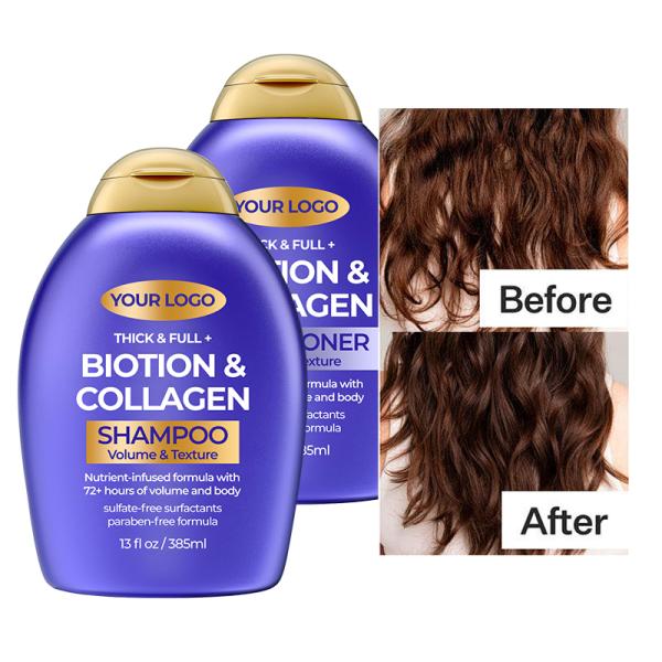 Fortalecer el cabello Prevenir la pérdida del cabello Biotina colágeno Shampoo para el cabello y acondicionador Set 2 piezas Set de cuidado del cabello