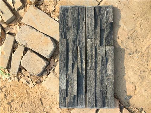 Quartzite Stone Veneer Fine Strip Thin Slate Stone Veneer Black Color