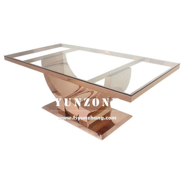 Couple Gold Stainless Steel Wedding Table for Bride and Groom Farmhouse Design Style for Hall or Apartment