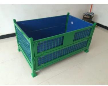 Powder Coated Steel Stillage Pallet Cage 800mm Depth Foldable