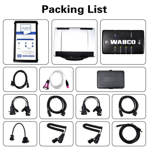 For Knorr-Bremse Neo Udif Knorr Diagnosis Interface With Cf53 Laptop Knorr Bremse Wabco Diagnostic Kit Trailer Brake Diagnostic Tool