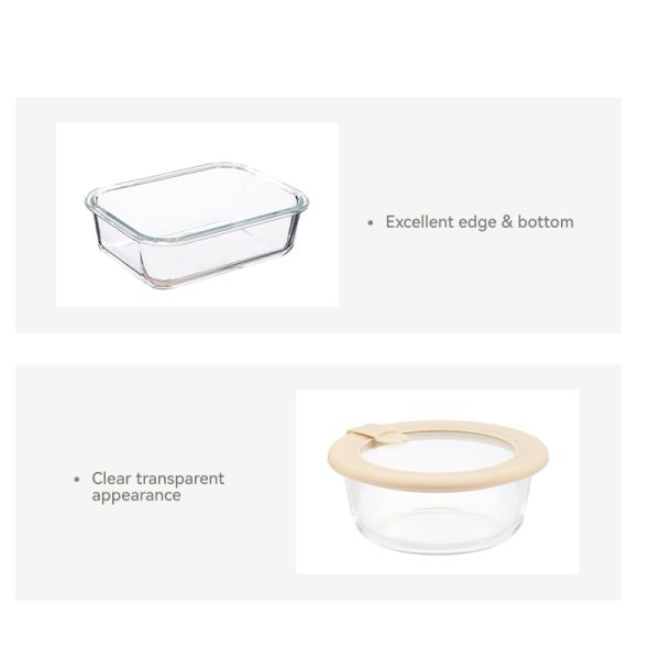 Thermal Stability BPA Free Meal Prep Containers Glass with Tempered Lids