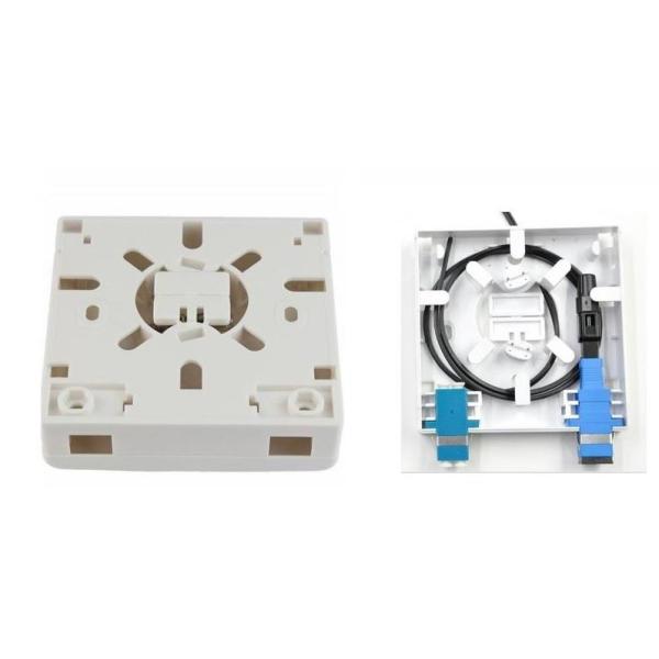 2 Ports ABS Material FTTH Wall Socket Fiber Optic Cable Junction Box