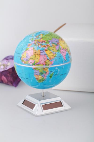 Customized Rotating Solar Powered Globe Teaching Resources Desk Toys