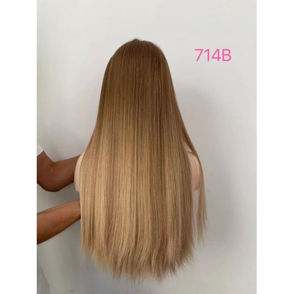 Wholesale stunning ombre color Russian European uprocessed human hair silk Jewish wig