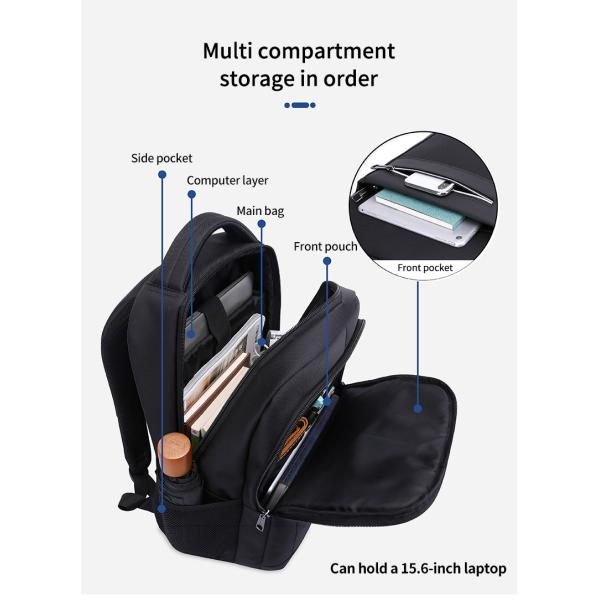 Vente directe d'usine logo personnalisé durable avec USB Sac scolaire Voyage Sac à dos d'entreprise