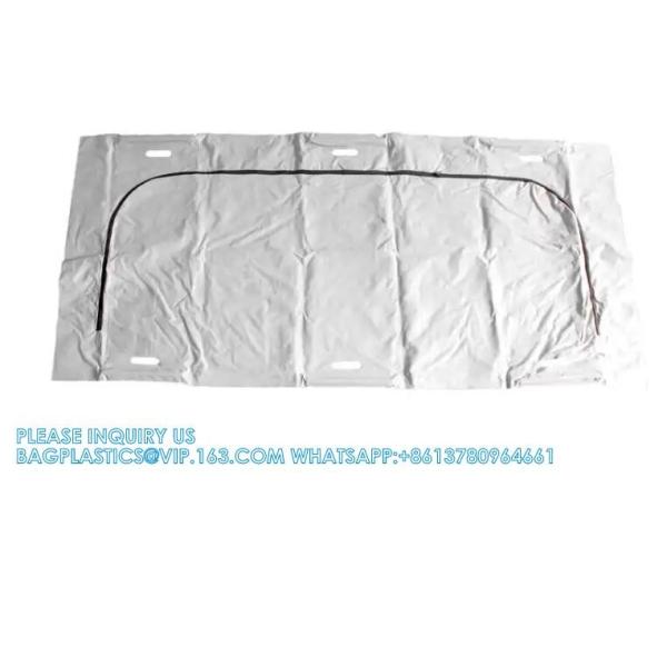 Disposable Disaster Pouch Body Bag Stretcher Combo, 8 Carrying Handles, 3 Patient Tags, Heavy Duty Vinyl Pouch