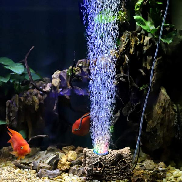 9.5FT Cord Aquarium Air Stone 1.2W Ornament Natural Landscaping