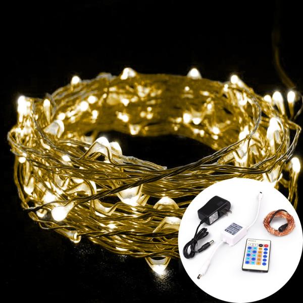 24 Key IR Remote Controlled DC Powered 10m LED String Lights For Christmas, Party, Festival Decoraction