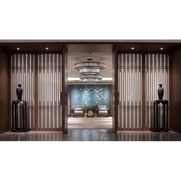 OEM/ODM ORIENTAL ZEN LUXURY CUSTOM FURNITURE | DARK WOOD & FABRIC UPHOLSTERED ARMCHAIR WITH DECORATIVE SIDE TABLE FOR HOTEL VIP ROOM & PRIVATE CLUBHOUSE