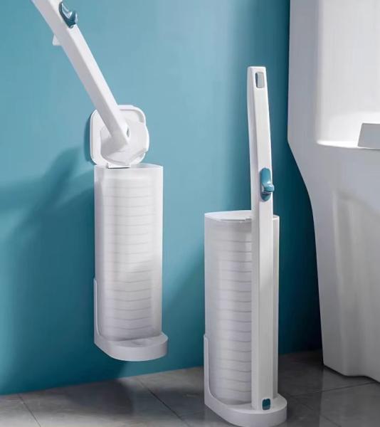 Brosse de toilette jetable avec manche ergonomique pour le nettoyage hygiénique