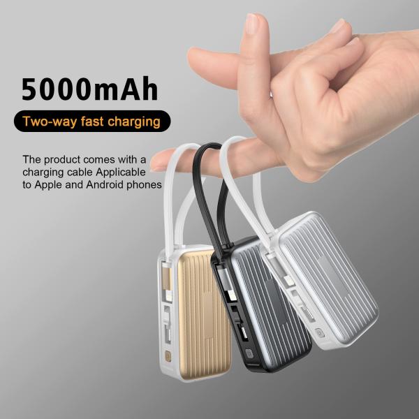 4800mah Mobile Phone Mini Power Bank Wireless Charger With Dual Type-C Interface