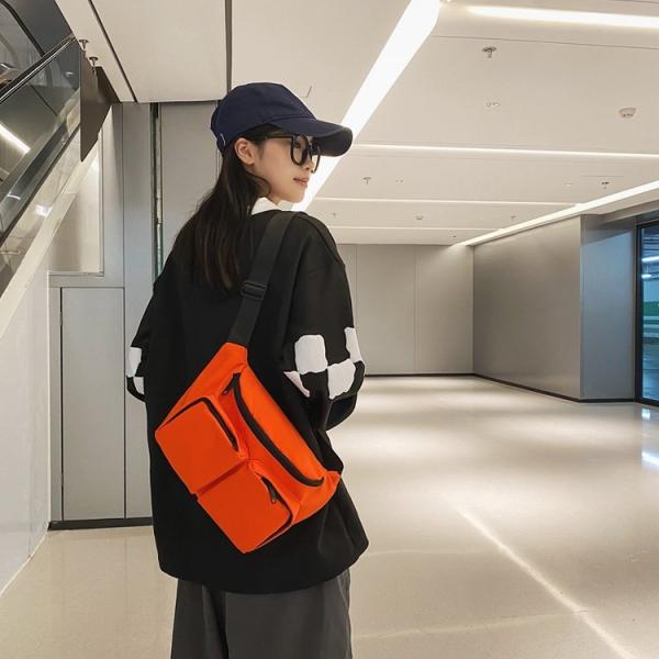 Simpatía Sport Casual Bolso de pecho de hombro bolso de cintura de nylon impermeable para hombres mujeres