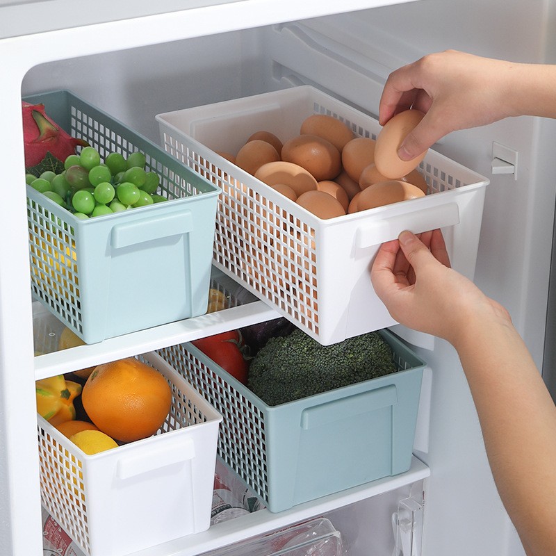Custom Plastic Rectangle Storage Basket for Kitchen Living Room Bath Toy Organizer Clothing Snack Storage