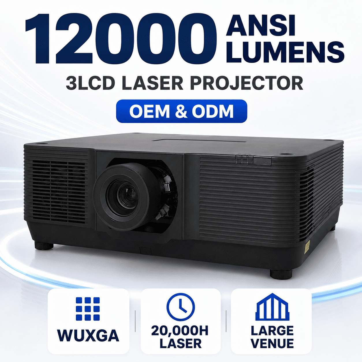 Auditorium 12000 ANSI Lumens 3D Mapping Projector 3LCD Laser WUXGA Edge Blending